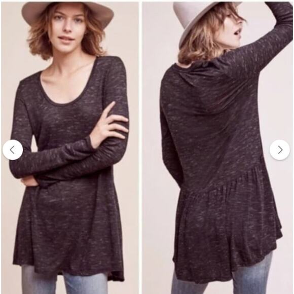 Anthropologie Size‎ M Dolan Tunic Long Sleeve Top Gray - Picture 1 of 10